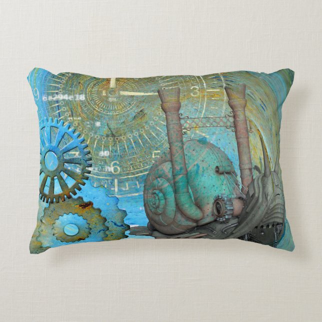 Aqua Steam Snail Traveler Accent Pillow (Front)