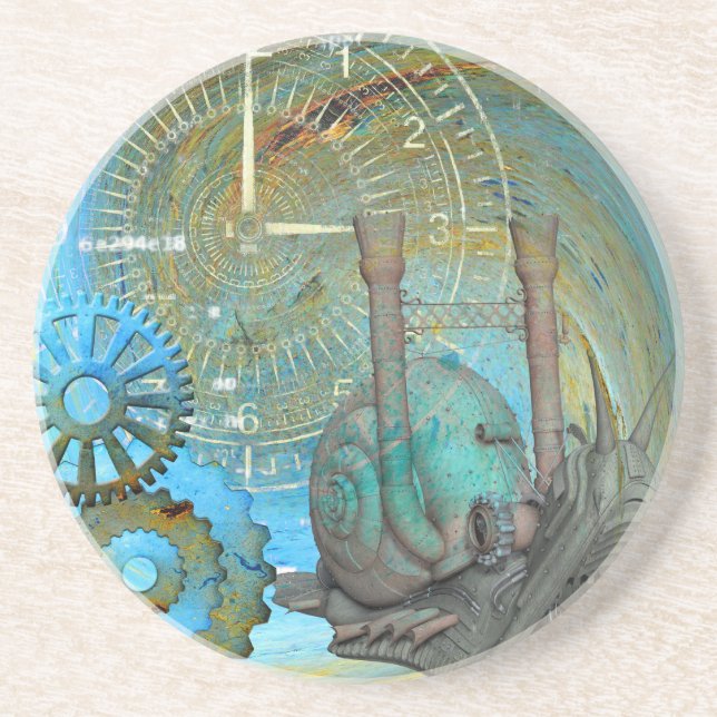 Aqua Steam Snail Traveler Drink Coaster (Front)