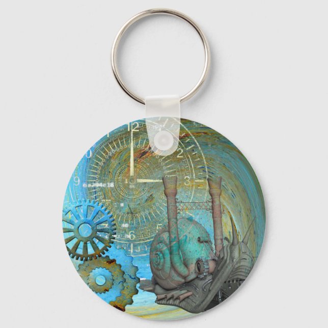 Aqua Steam Snail Traveler Keychain (Front)