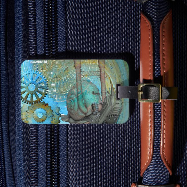 Aqua Steam Snail Traveler Luggage Tag (Front Insitu 4)