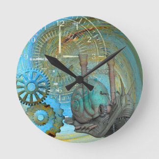 Aqua Steam Snail Traveler Round Clock