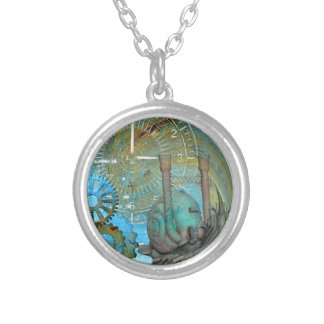 Aqua Steam Snail Traveler Silver Plated Necklace