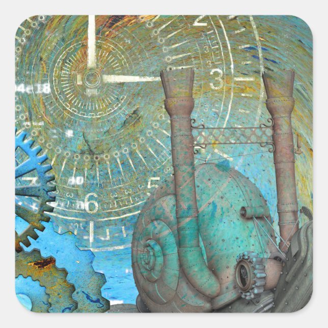 Aqua Steam Snail Traveler Square Sticker (Front)