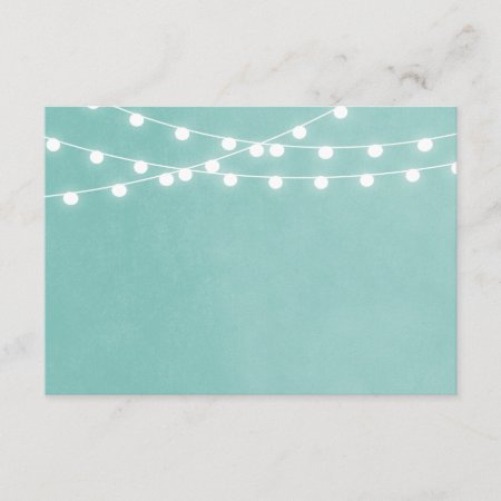 Aqua String Lights Wedding Insert Card