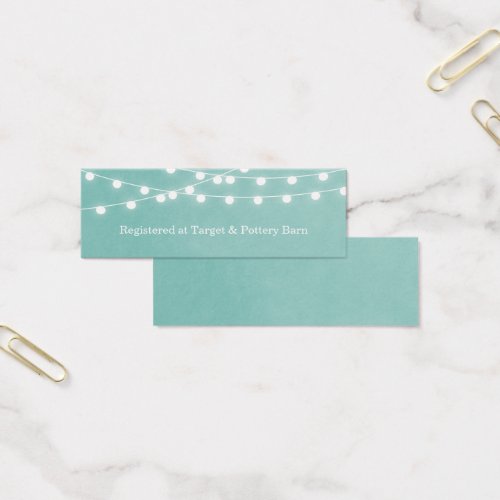 Aqua String Lights Wedding Insert Card