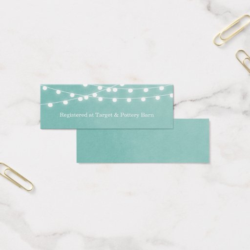 Customizable Summer String Lights Wedding Insert Card Business Card