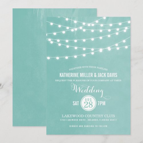 Summer String Lights Wedding Invitation