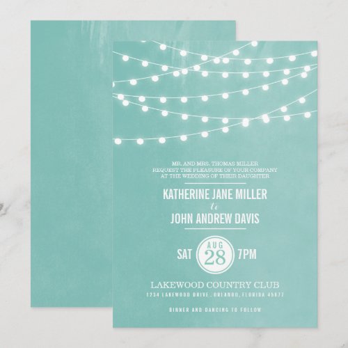 Summer String Lights Wedding Invitation