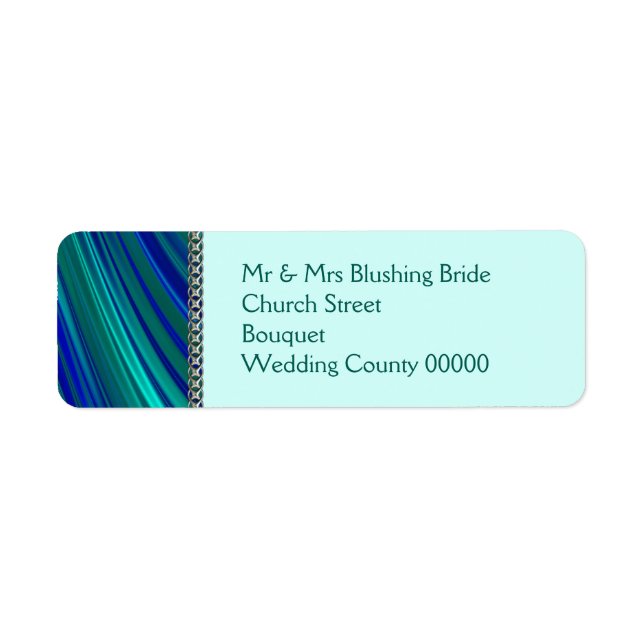Aqua stripe, silver chain label (Front)