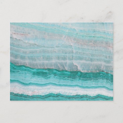 Aqua Striped Quartz Crystal Postcard