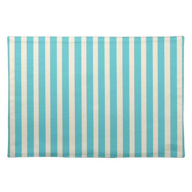 Aqua Stripes Cloth Placemat (Front)