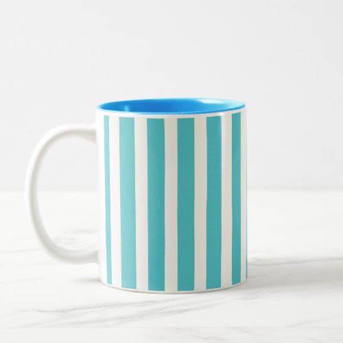 Aqua Stripes Two_Tone Coffee Mug