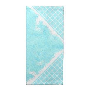 Aqua Summer Splash half Check Cloth Napkin