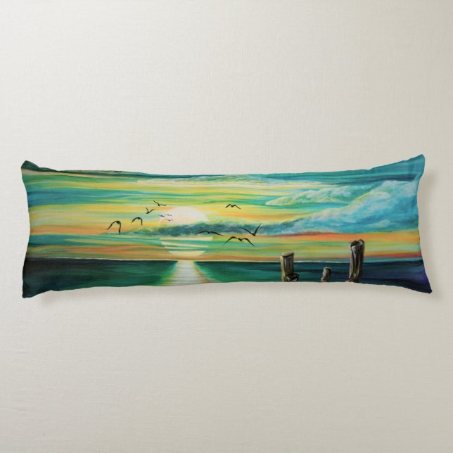Aqua sunset body pillow (Back)