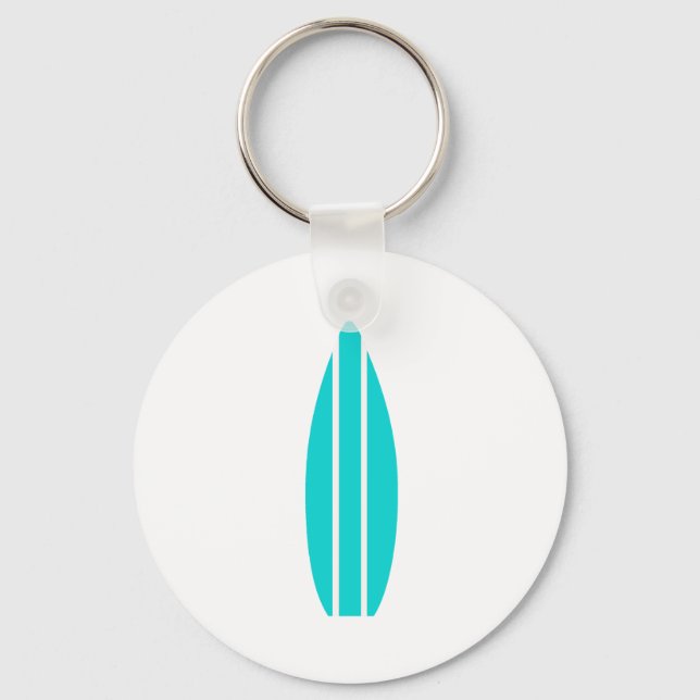 Aqua Surfboard Keychain (Front)