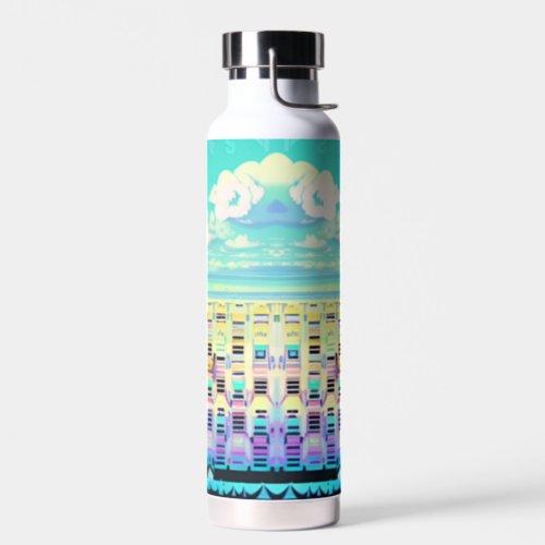 Aqua Surreal Clouds Water Bottle