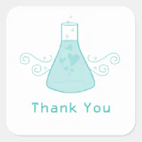 Aqua Sweet Chemistry Thank You Stickers