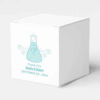 Aqua Sweet Chemistry Wedding Favor Boxes