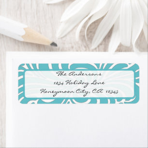 Aqua Swirl  Address Label