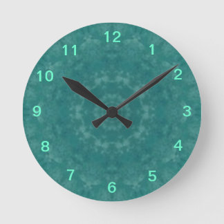Aqua Swirls Kaleidoscope Wall Clock
