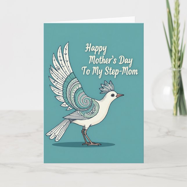 Aqua Swirls Mothers Day Card (Front)