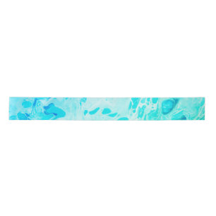 Aqua Swirls Shades of Blue Green Satin Ribbon