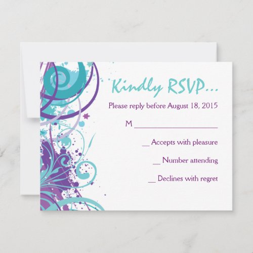 AQUA SWIRLS &amp; STARS Bat Mitzvah Invitation