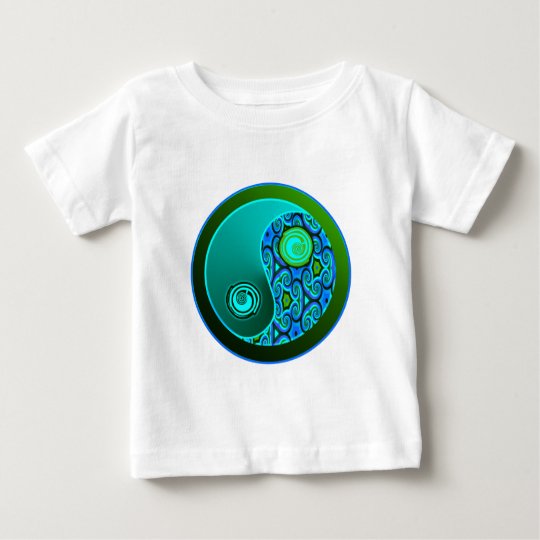 Aqua Swirls Yin Yang Baby T-Shirt