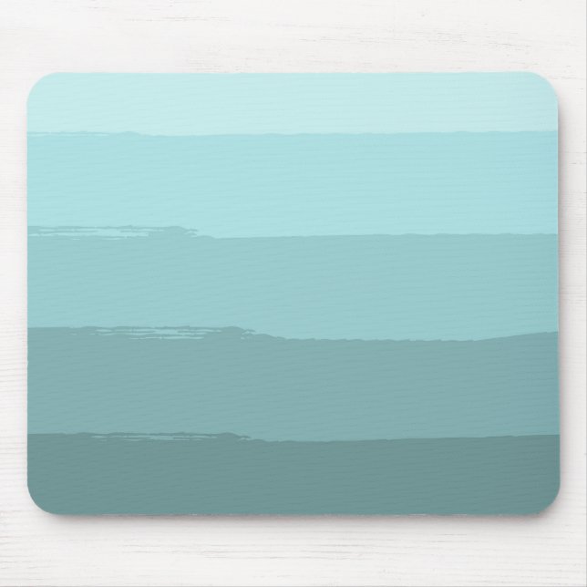 Aqua Teal Abstract Stripes Mouse Pad (Front)