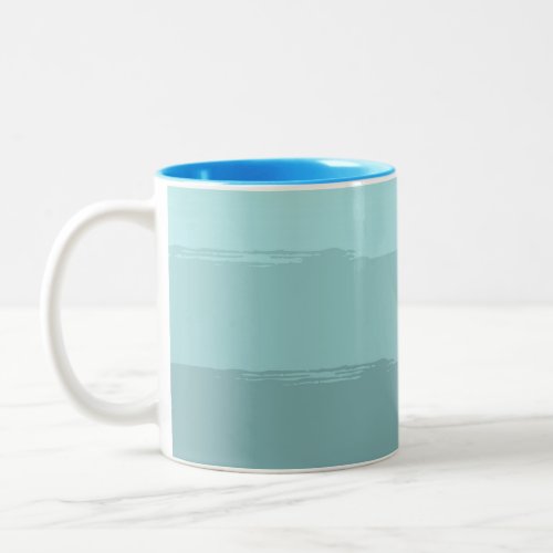 Aqua Teal Abstract Stripes Two_Tone Coffee Mug