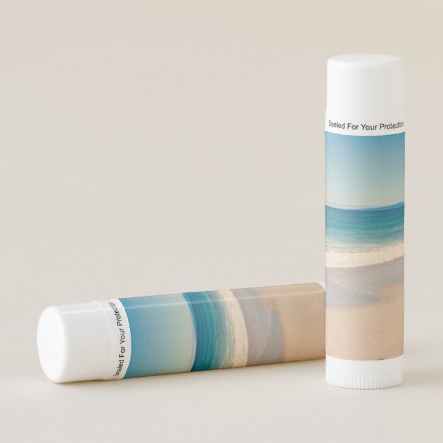 Aqua Teal Beach Photo Lip Balm (Front)