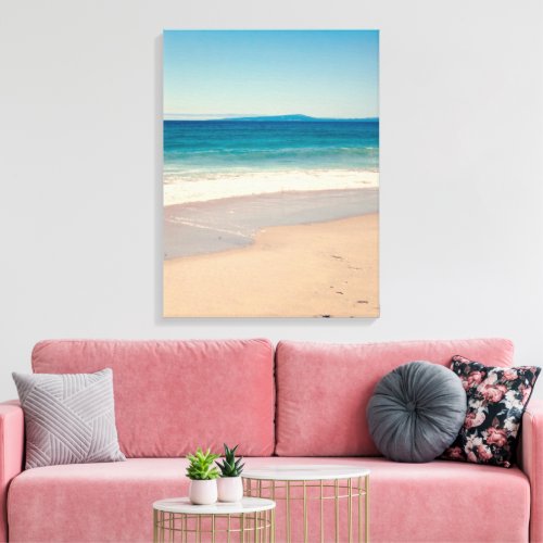Aqua Teal Blue Beach Photo Canvas Print