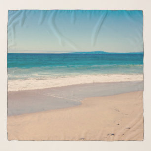 Aqua Teal Blue Beach Photo Scarf
