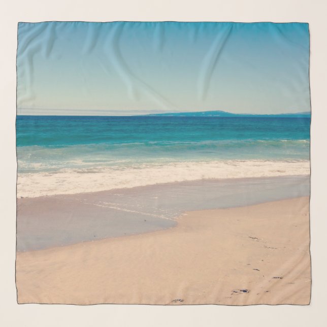 Aqua Teal Blue Beach Photo Scarf (Front)