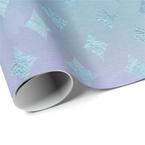 Aqua Teal Blue Pastel Ombre Purple Crystals Fairly Wrapping Paper