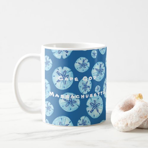 Aqua_teal blue sand dollar watercolor_custom  coffee mug