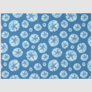 Aqua-teal blue sand dollar watercolor  tissue paper