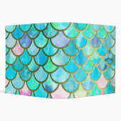 Aqua Teal Blue Watercolor Mermaid Scales Pattern 3 Ring Binder | Zazzle