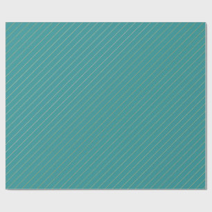 Aqua & Teal Christmas Wrapping Paper with Gold Acc