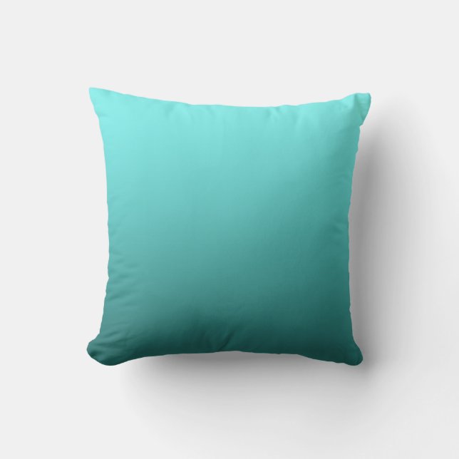Aqua Teal Dipped Modern Trendy Decor Throw Pillow (Front)