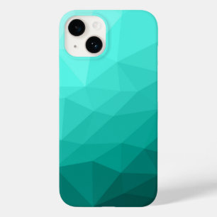 Aqua teal geometric mesh ombre pattern Case-Mate iPhone 14 case