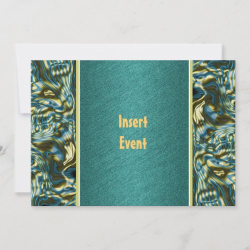 Aqua teal gold formal party announcements