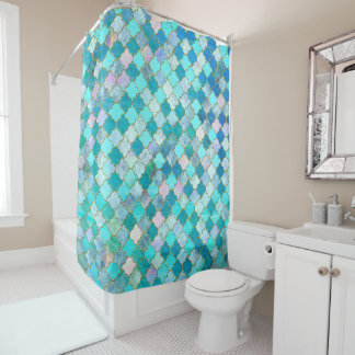 Teal Quatrefoil Shower Curtains | Zazzle Teal Quatrefoil Shower Curtains | Zazzle