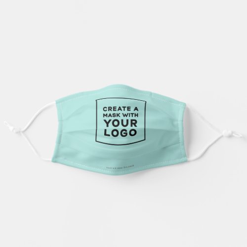 Aqua Teal Green Personalized Business Logo Adult Cloth Face Mask