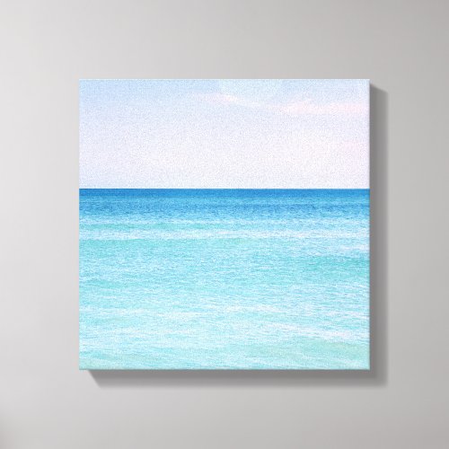 Aqua Teal Lavender Ocean Waves Tropical Beach Canvas Print
