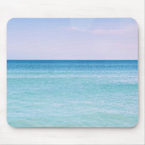 Aqua Teal Lavender Ocean Waves Tropical Beach Mouse Pad