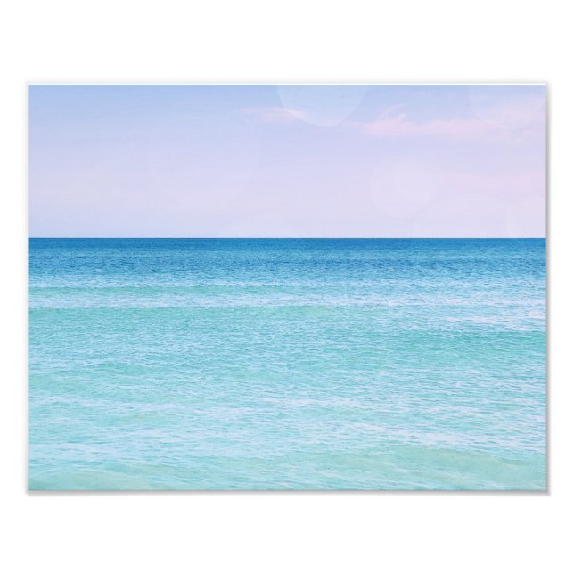 Aqua Teal Lavender Ocean Waves Tropical Beach Photo Print (Front)