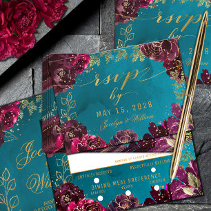 Aqua Teal Merlot Jewel Tone Gold Meal Choice RSVP