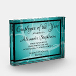 Aqua Teal Modern Personalized Acrylic Award Plaque