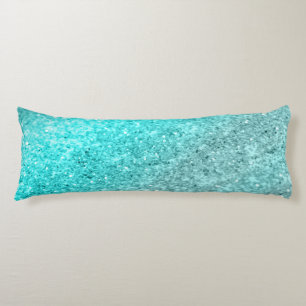 Aqua Teal Ocean Glitter #1 Body Pillow